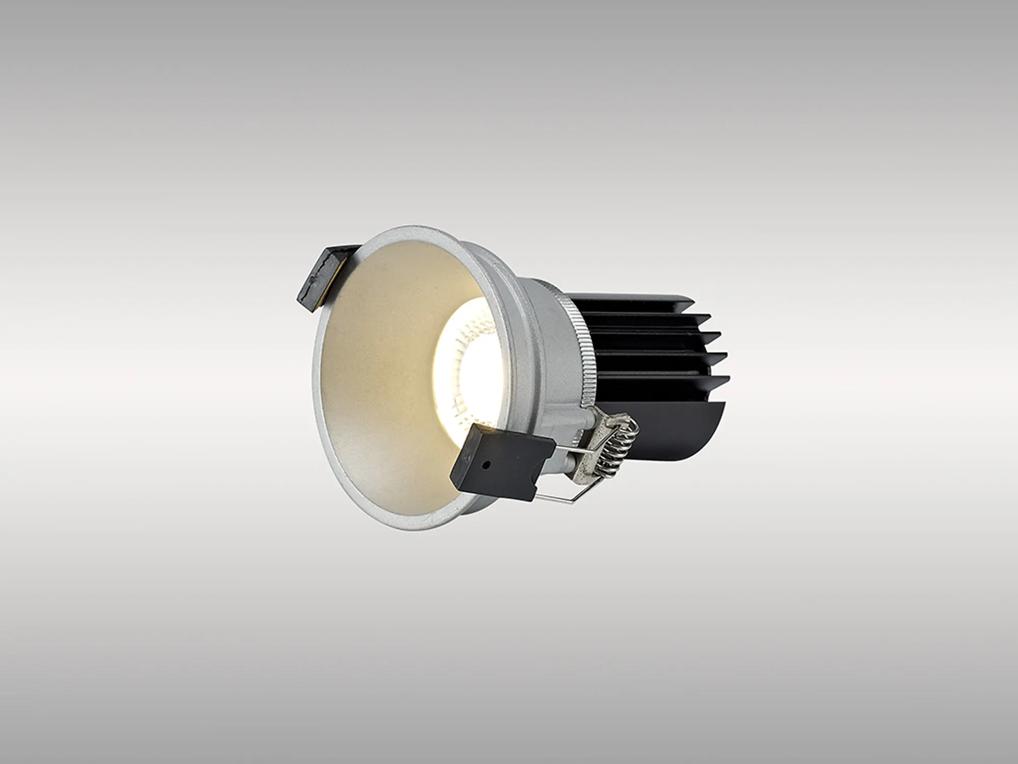 Bania 12 Powered by Tridonic  12W 4000K 1200lm 24° CRI>90 LED Engine; 350mA Silver Fixed Recessed Spotlight; IP20 DM201700  Dlux Bania 12